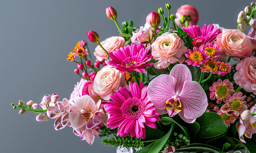 鲜花特写摄影照片_花店插花特写