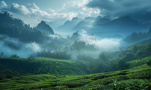 武夷山风光茶田