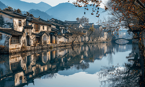 梅西世界杯夺冠摄影照片_安徽宏村古村落