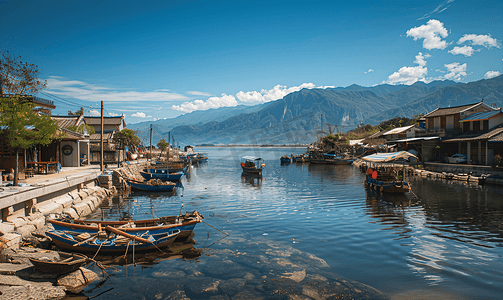 洱海旅游摄影照片_大理白族洱海渔村