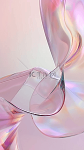 商务粉背景图片_粉彩透明质感流动变幻的玻璃色彩背景图片