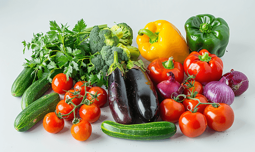绿色健康蔬菜海报摄影照片_夏季新鲜蔬菜和蔬菜特写
