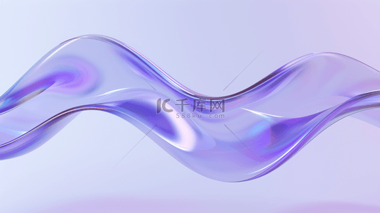 3d商务背景图片_紫色清透质感3D流动变幻玻璃色彩背景