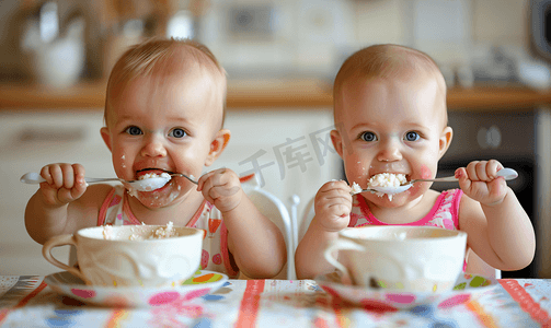 吃婴儿摄影照片_外国婴儿吃辅食