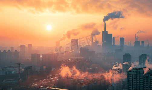 城市摄影照片_环境污染雾霾下的城市