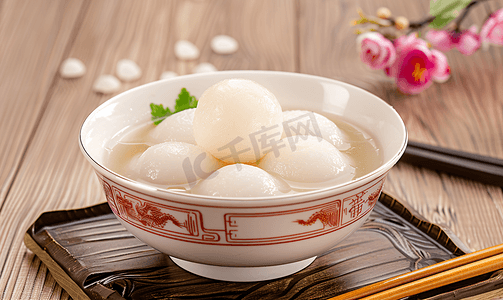 元宵赏月摄影照片_中式传统美食汤圆1
