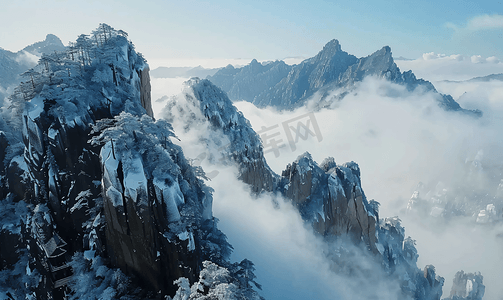 国风重阳节摄影照片_旅游远眺黄山风光风景