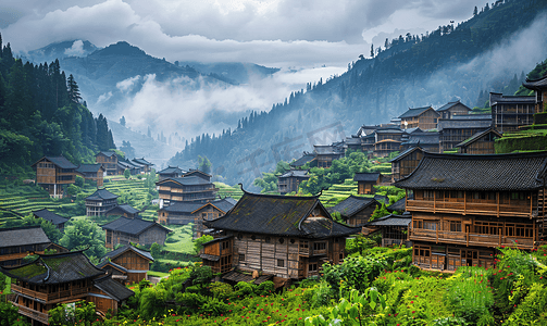 苗寨风光大气