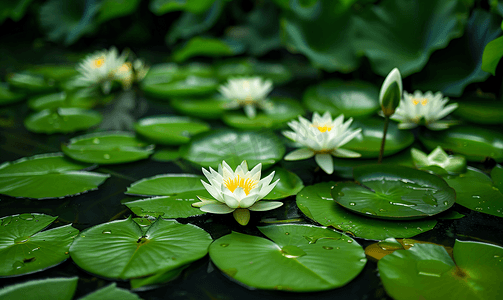 夏日荷花荷塘睡莲