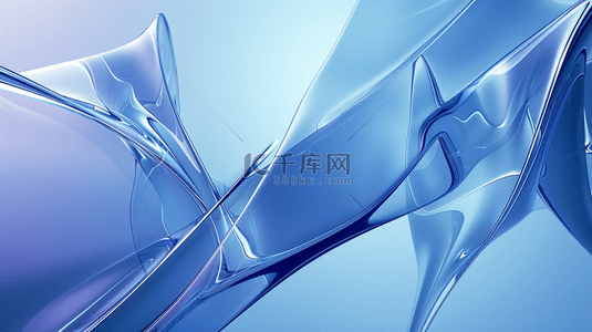 蓝色质感玻璃背景图片_蓝色清透3D流动变幻玻璃色彩背景图片