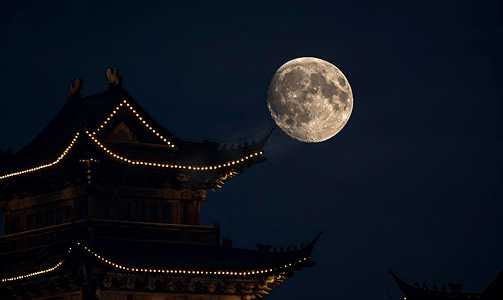 嘉峪关月亮夜景