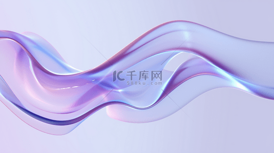 紫色清透质感3D流动变幻玻璃色彩背景图