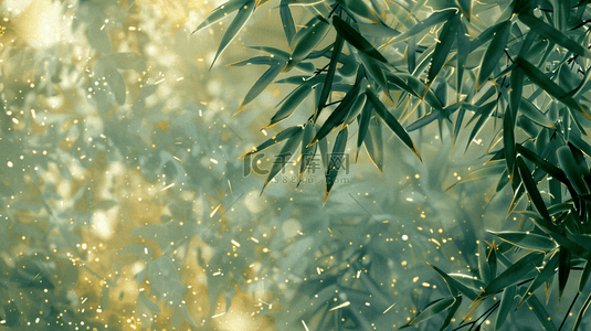 黄绿色渐变梦幻竹林树叶叶片纹理的背景