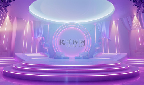 马赛克紫色北京背景图片_紫色神秘展台合成创意素材背景