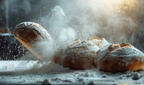 香雪面粉logo摄影照片_面包和面粉创意