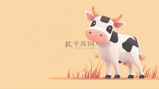 奶牛背景图片_彩色卡通奶牛绘画艺术风格的背景