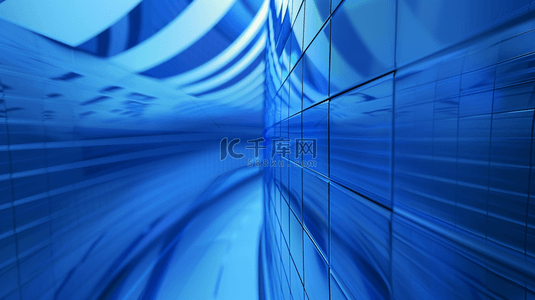 蓝色线条纹理空间隧道质感的背景