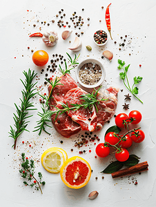 生鲜肉类摄影照片_切肉食材