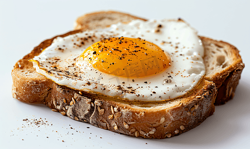 刀叉logo摄影照片_鸡蛋面包早餐
