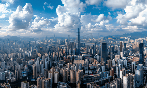 地产楼盘摄影照片_深圳城市建筑风光全景