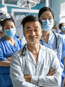 照顾个人卫生摄影照片_亚洲人医务工作者和患者在病房里人物