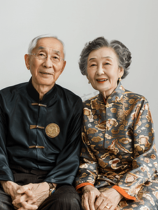 亚洲人老年夫妇在理财