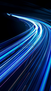商务科技光线背景图片_蓝色商务科技流动光纤粒子蓝色光效背景