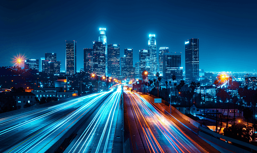 长摄影照片_现代都市城市夜景