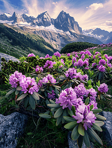 山脉美景杜鹃花