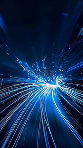 蓝邀请函背景图片_蓝色商务科技流动光纤粒子蓝色光效图片