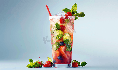 黑色性冷淡风摄影照片_夏日mojito