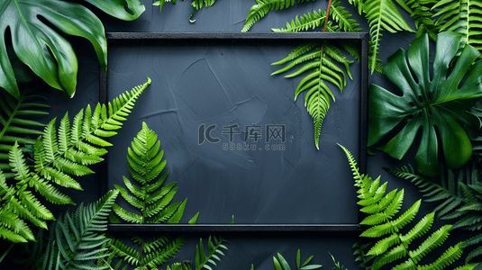 大自然边框背景图片_绿色植物叶子装饰背景