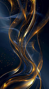 金色玻璃质感背景图片_蓝金科技玻璃质感流动光纤粒子光效20背景
