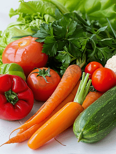 夏季新鲜蔬菜和蔬菜特写