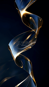 邀请函背景图片背景图片_蓝金科技玻璃质感流动光纤粒子光效19图片