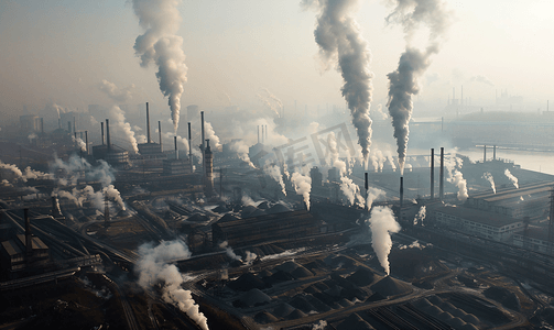钢厂摄影照片_钢厂排放环境污染
