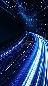 蓝色商务科技流动光纤粒子蓝色光效14背景