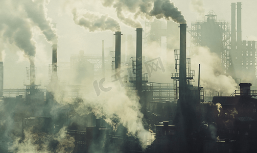 标准摄影照片_钢厂排放环境污染