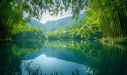 清爽风摄影照片_中国大竹海静谧