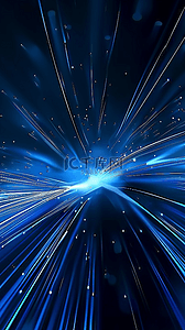 商务科技蓝色现代背景图片_蓝色商务科技流动光纤粒子蓝色光效素材