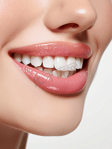 化妆品套装组合摄影照片_女性嘴唇口腔牙齿健康