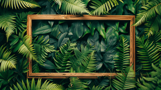 植物边框背景图片_绿色植物叶子装饰背景