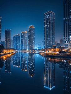 繁华城市夜景摄影照片_城市夜景