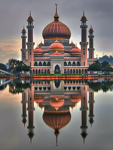 布摄影照片_马来西亚布城清真寺
