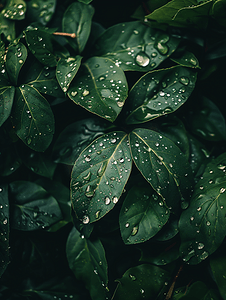 节气雨水图片摄影照片_树叶上的水滴