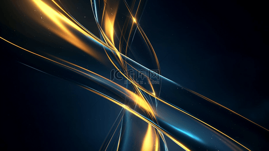 金色光纤背景图片_蓝金科技玻璃质感流动光纤粒子光效背景图片