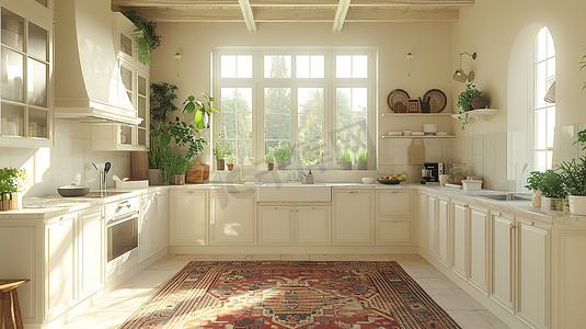 厨房的设计浅奶油色照片