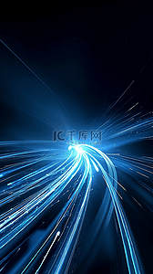 蓝色商务科技流动光纤粒子蓝色光效背景素材