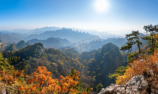 绿色全景摄影照片_莫干山顶峰全景自然风景