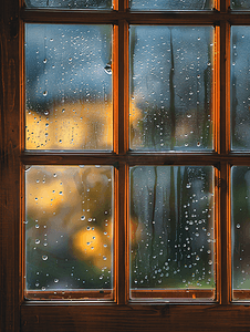 简约雨水背景摄影照片_雨天的窗舒服